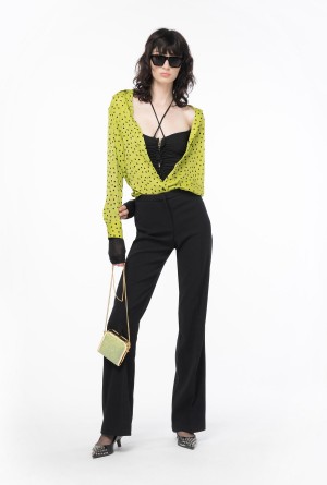 Pinko Flared full Milano trousers Negros | XMXGW45451