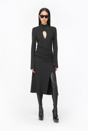 Pinko Flowing jersey midi dress Negros | MXZPD36711