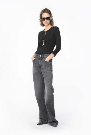 Pinko Flowing jersey sweater with golden buttons Negros | EMXHC95547