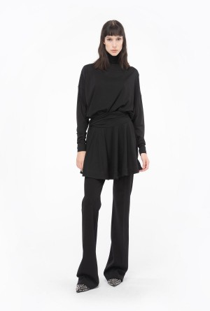Pinko Flowing jersey turtleneck mini dress Negros | MMXFT78567
