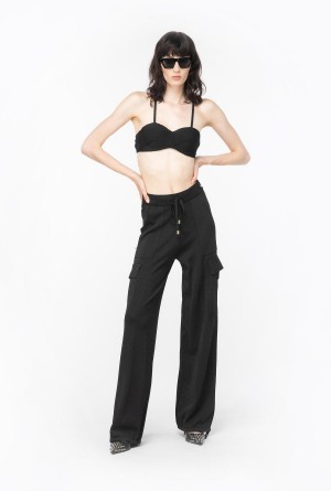 Pinko Flowing light lurex cargo trousers Negros | UMXND58830