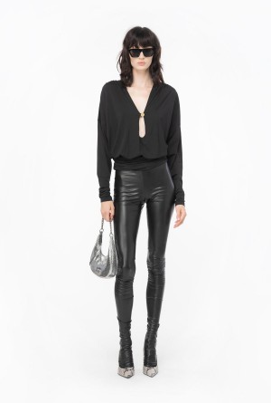 Pinko Flowing sweater with metal button Negros | MXJVR57014