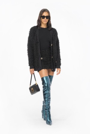 Pinko Fluffy fray-effect cardigan Negros | MXZDE70749