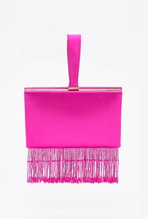Pinko Fringed satin handbag Dorados | FMXHY51169