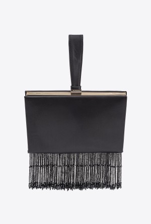 Pinko Fringed satin handbag Dorados | FMXUI99416
