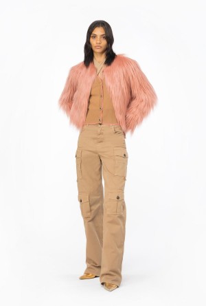 Pinko Gabardine cargo trousers MOCHA CAMEL | EMXHC21393
