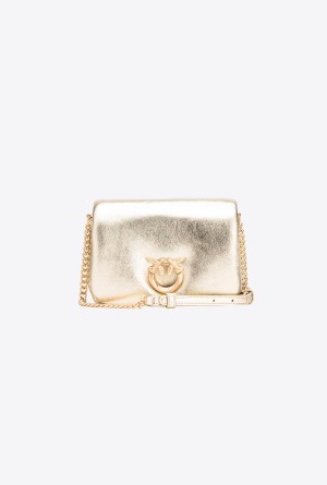 Pinko Galleria Baby Love Bag Click Puff in laminated nappa leather GOLD-BLOCK COLOUR | MXZPD84256