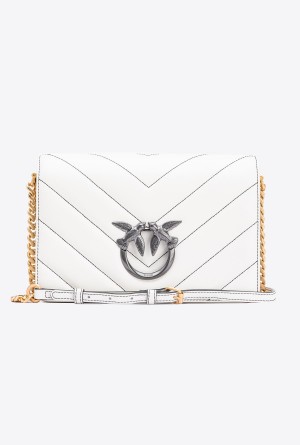 Pinko Galleria Classic Love Bag Click Big Chevron Opposite SILK WHITE+COLOUR CONTRASTING COLOUR | DMXVO51776