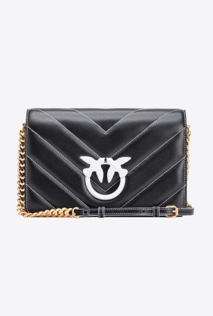 Pinko Galleria Classic Love Bag Click Big Chevron Opposite BLACK+COLOUR CONTRASTING COLOUR | MXZPD22290