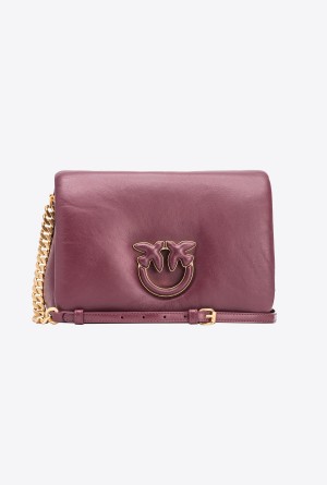 Pinko Galleria Classic Love Bag Click Puff Vino Dorados | ZMXMJ52989