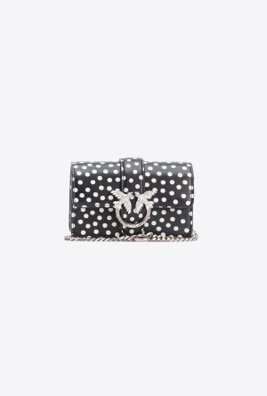 Pinko Galleria Micro Love Bag One in polka dot print Plateados | QMXUV24944