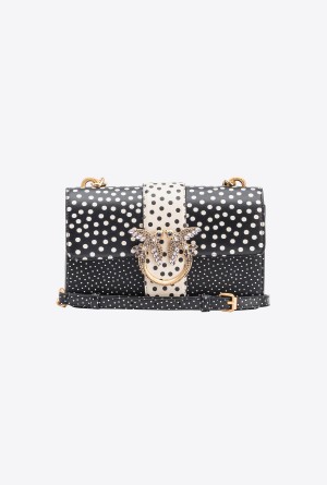 Pinko Galleria Mini Love Bag One in polka dot print Plateados | LMXTR15583