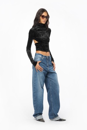 Pinko High-neck velvet sweater Negros | MXJKU18147