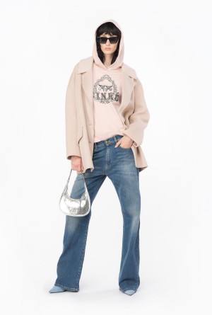 Pinko Hoodie with Vintage Frame print ROSY CLOUD | YMXGT14589