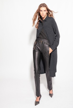 Pinko Jacquard shirt dress with logo print Negros | GMXEC49831