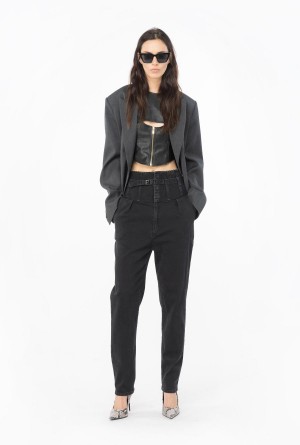 Pinko Jeggings with bustier detail Grises Oscuro | SMXVO49746