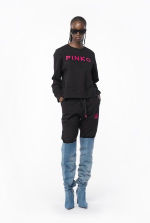 Pinko Joggers with glossy Love Birds logo Negros | MXEGJ84597