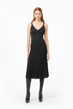 Pinko Knit lurex midi dress Negros | MXJKU10200
