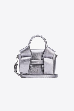 Pinko Laminated Aika Baby Purse Plateados | ZMXMJ61292