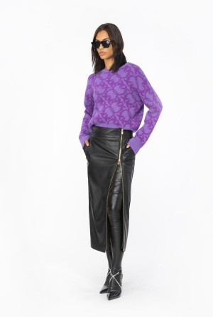 Pinko Lana and alpaca Love Birds sweater LILAC/PURPLE | MXXMI97400