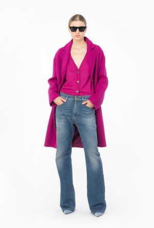 Pinko Lana cardigan with ruching Morados | GMXEC29717