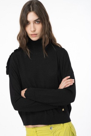 Pinko Lana turtleneck with ruching Negros | SMXNY21256