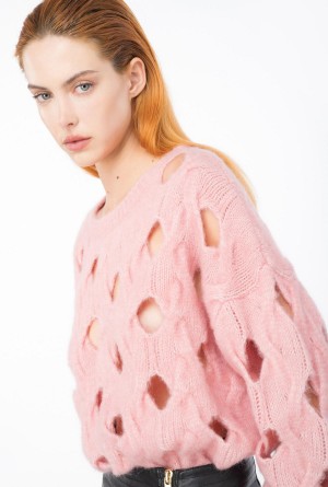 Pinko Lana-blend sweater with openwork PEONY | MMXFT81925
