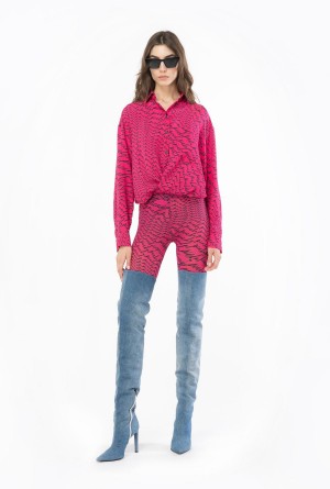 Pinko Leggings with fluid logo PINKO PINK/BLACK | TMXWZ57978