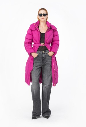 Pinko Long padded chevron jacket Morados | XMXGW51368