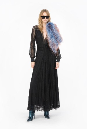 Pinko Long stretch lace dress Negros | YMXGT15095