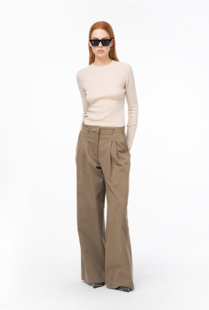 Pinko Long-sleeved rib-knit top MORNING MAUVE | SMXNY68112