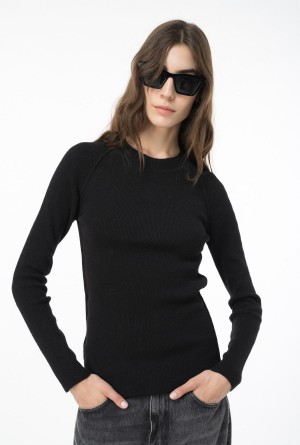 Pinko Long-sleeved rib-knit top Negros | MXXMI62469