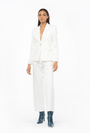 Pinko Loose-fitting stretch trousers Blancos | MMXHR23817