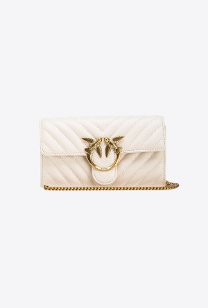 Pinko Love Bag One Wallet Chevron Dorados | AMXDF70612