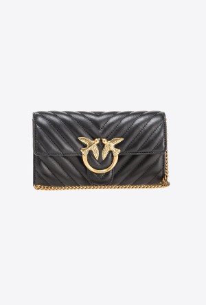 Pinko Love Bag One Wallet Chevron Dorados | SMXVO41546