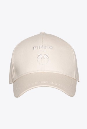 Pinko Love Birds baseball cap Beige | PMXQX76584