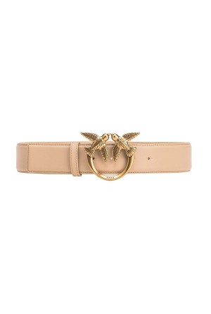 Pinko Love Birds high leather belt 4cm Dorados | MXQCS27564