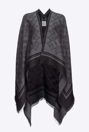 Pinko Love Birds jacquard cape GREY/BLACK | DMXKV99187