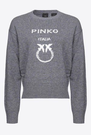 Pinko Love Birds pullover Grises | MXEAH81549