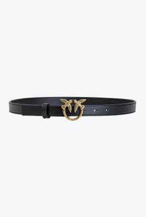 Pinko Love Birds thin leather belt Dorados | MMXFT55488