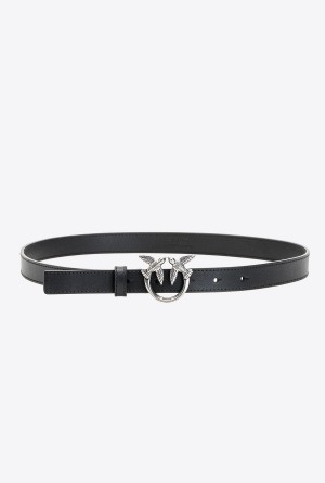 Pinko Love Birds thin leather belt Plateados | EMXHC92440