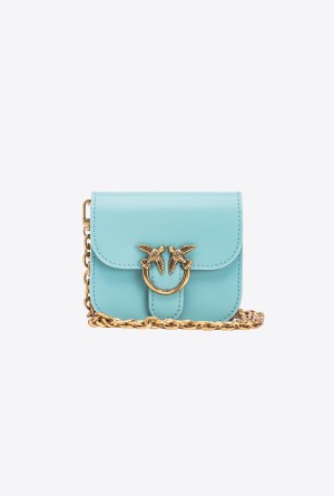 Pinko Micro Love Bag Bell in leather Dorados | MXNZX23440