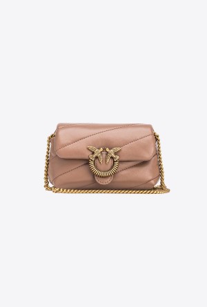 Pinko Micro Love Bag Puff Maxi Quilt con twist buckle Dorados | QMXWA43191