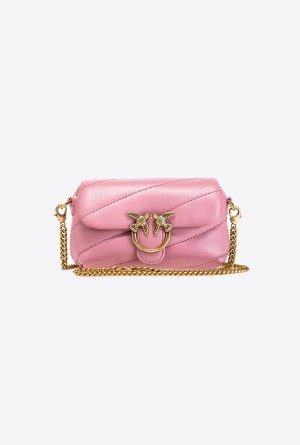 Pinko Micro Love Bag Puff Maxi Quilt Dorados | MXDYB84641