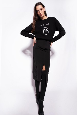 Pinko Midi skirt with slit Negros | PMXER82013