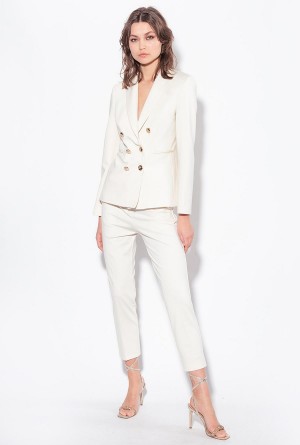 Pinko Milano-knit cigarette trousers Rosas Blancos | YMXVQ40913