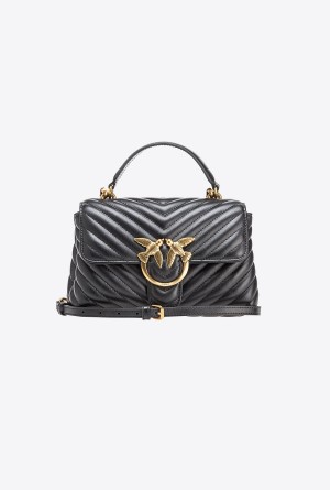 Pinko Mini Lady Love Bag Puff Chevron Dorados | TMXWZ93139