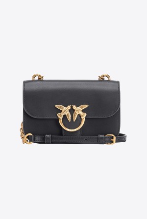 Pinko Mini Love Bag Bell in leather Dorados | XMXGW27114