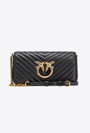 Pinko Mini Love Bag Click Baguette Chevron Dorados | MXZPD18159