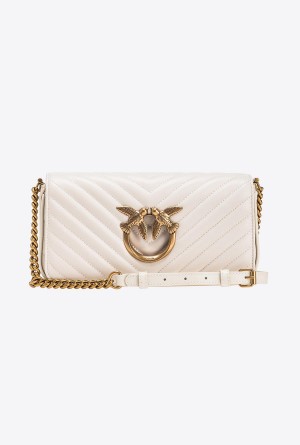 Pinko Mini Love Bag Click Baguette Chevron Dorados | DMXKV44725